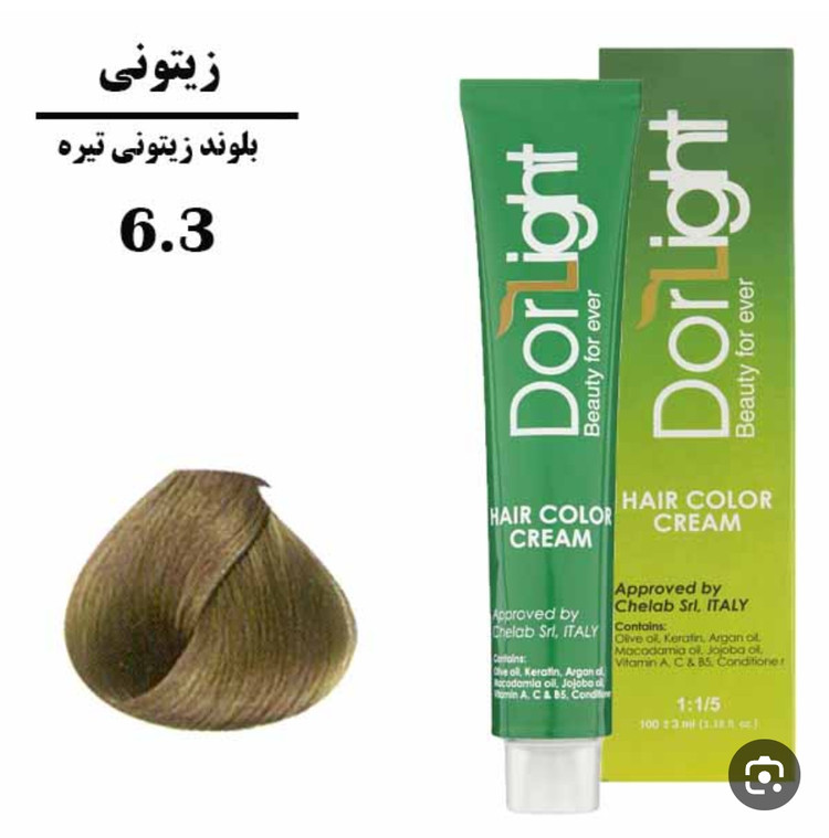 رنگ موی بلوند زیتونی تیره 6.3 دورلایت 100 میل