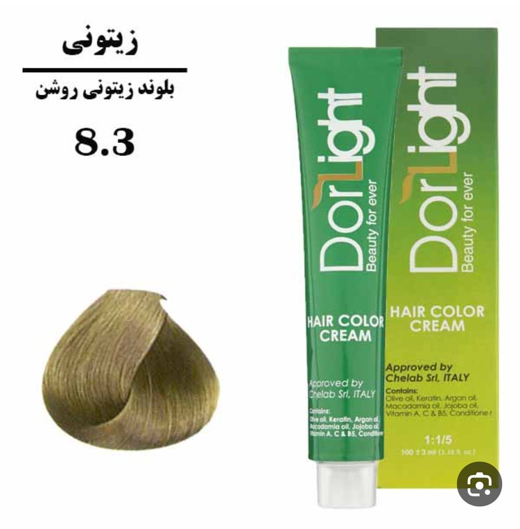 رنگ موی بلوند زیتونی روشن 8.3 دورلایت 100 میل