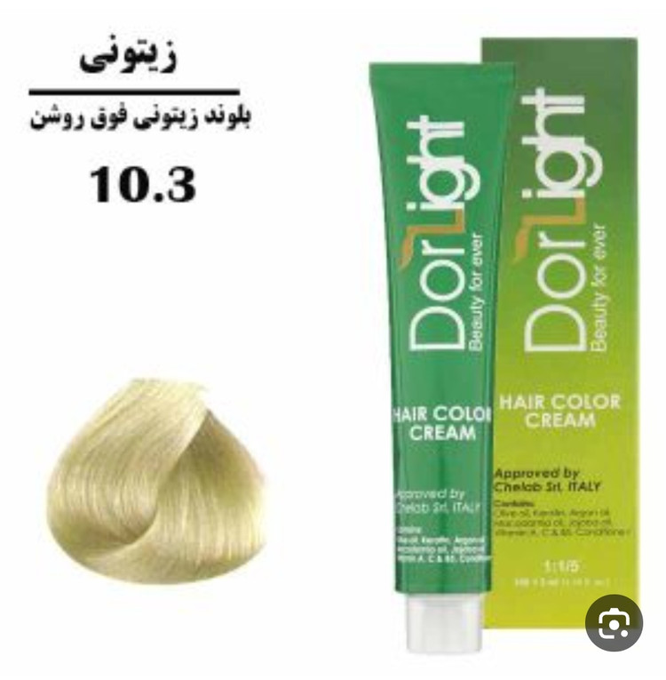 رنگ موی بلوند زیتونی فوق روشن 10.3 دورلایت 100 میل