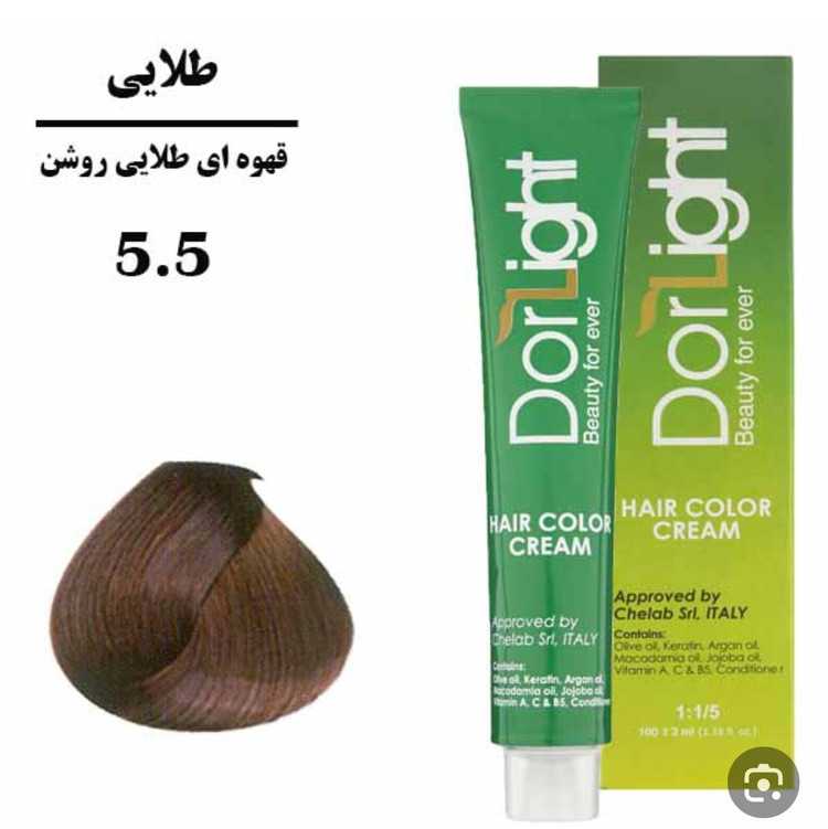 رنگ موی قهوه ای طلایی روشن 5.5 دورلایت 100 میل
