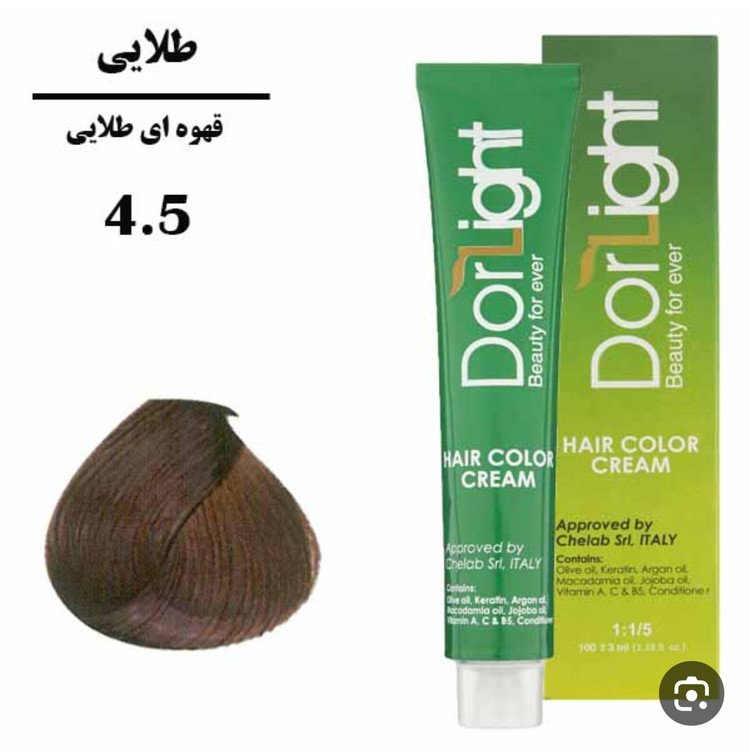 رنگ موی قهوه ای طلایی 4.5 دورلایت 100 میل