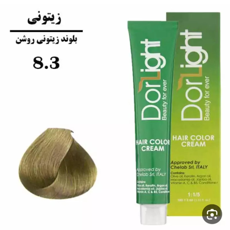 رنگ موی بلوند زیتونی روشن 8.3 دورلایت 100 میل
