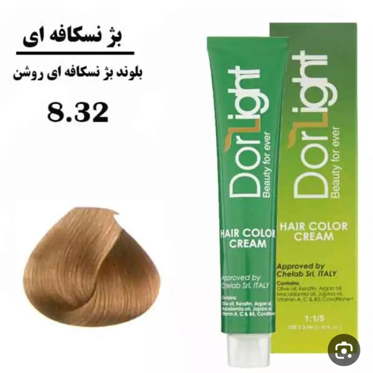 رنگ موی بلوند بژ نسکافه ای روشن 8.32 دورلایت 100 میل