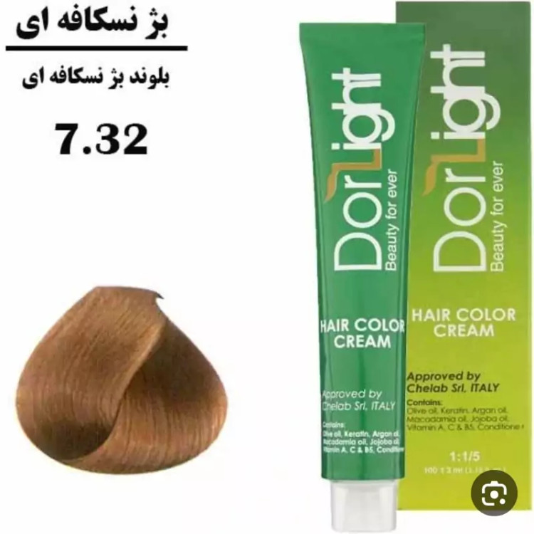 رنگ موی بلوند بژ نسکافه ای 7.32 دورلایت 100 میل