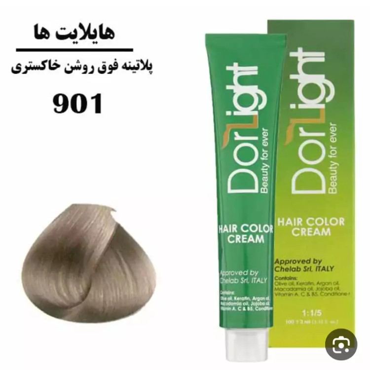 رنگ موی هایلایت پلاتینه فوق روشن خاکستری 901 دورلایت 100 میل