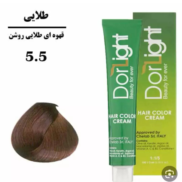 رنگ موی قهوه ای طلایی روشن 5.5 دورلایت 100 میل