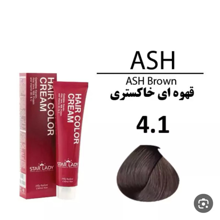 رنگ موی استار لیدی سری خاکستری قهوه ای خاکستری 4.1 حجم 120 میل