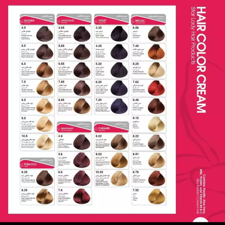 رنگ موی استار لیدی بلوند قهوه ای شکلاتی تیره 6.35 حجم 120 میل