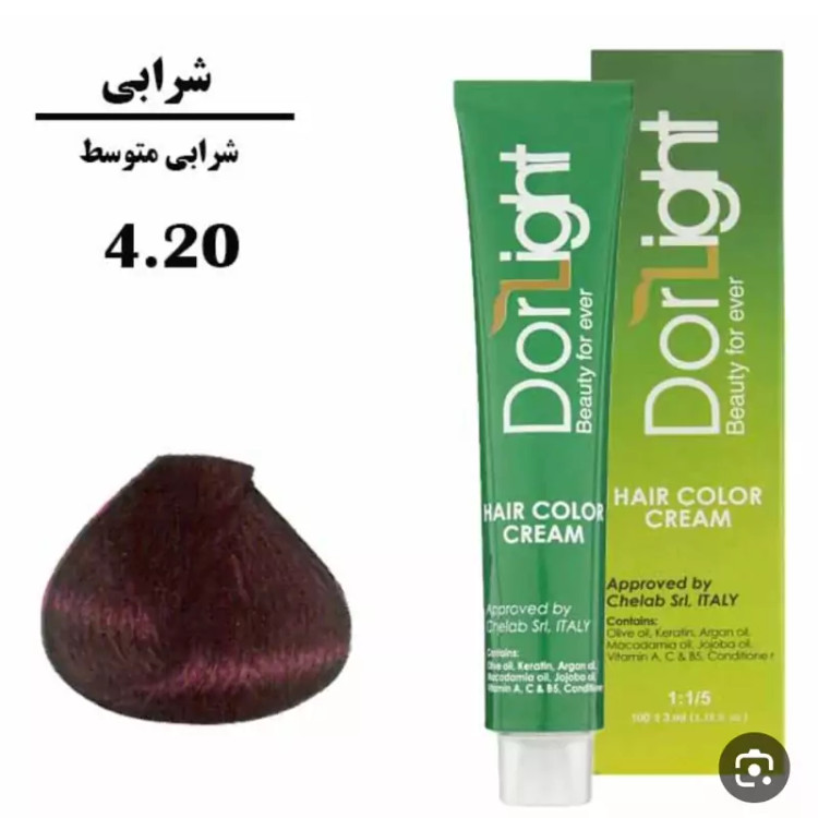 رنگ موی شرابی متوسط 4.20 دورلایت 100 میل
