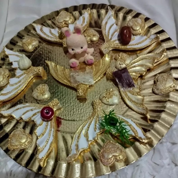 هفت سین با قالب پودر سنگ هنری با طرح دم ماهی و خوشکل