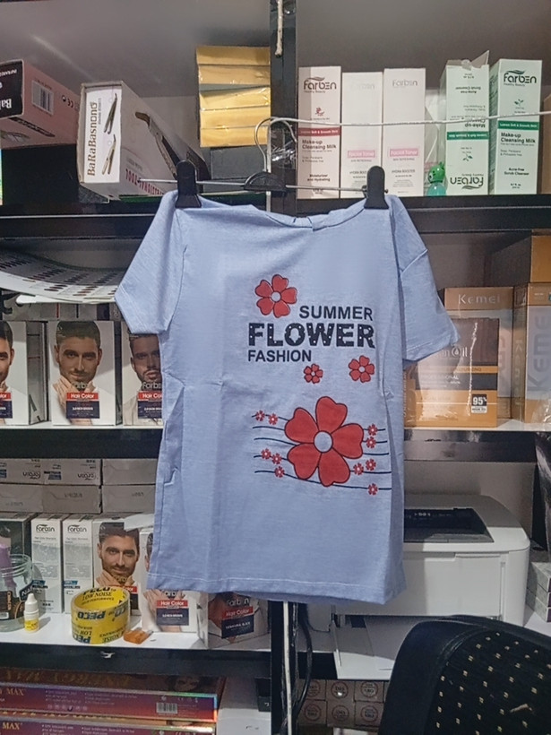 تیشرت کلاه دار دخترانه رنگ پنبه ای سایز 45 کپی