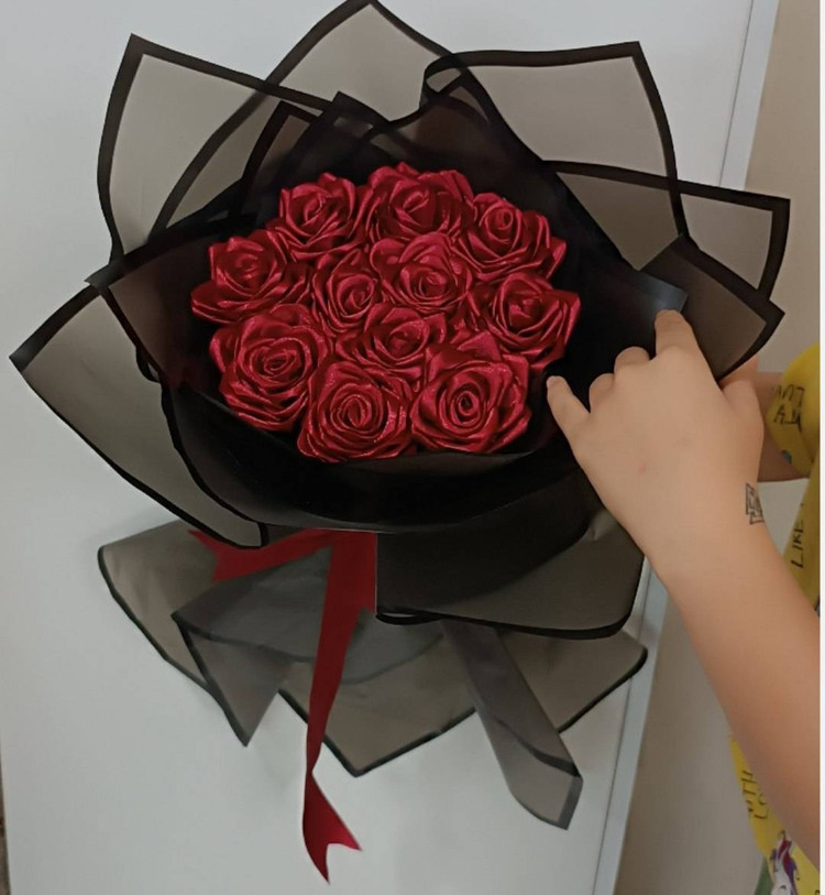 گل روبانی عقد و عروسی جنس روبان تعداد 30شاخه قسطی بخرید