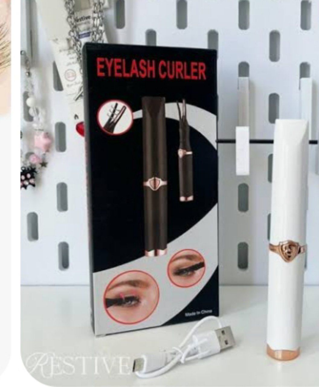 فرمژه حرارتی مژه همراه با فرچه رنگ سفید